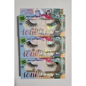 Ioni Pink Cowgirl Velma Wispy Spikey Cateye Lashes Bundle Pack of 3 Eyelashes